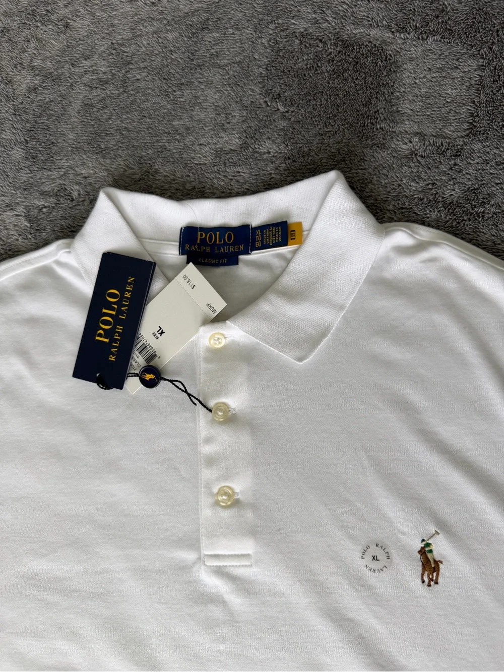 Polo Ralph Lauren white classic fit polo NWT multi color pony